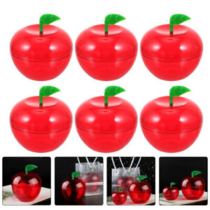 8pcs Jar Red Plastic Apples Red Plastic Apples Plastic Containers
