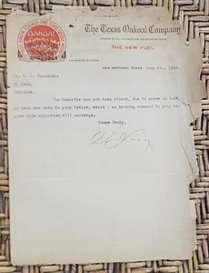 1914 Letterhead Texas San Antonio The Texas Oakoal Company - Picture 1 of 1