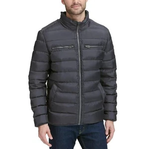 Chaqueta acolchada con cremallera frontal gris para hombre Cole Haan L B4HP $237 - Imagen 1 de 3