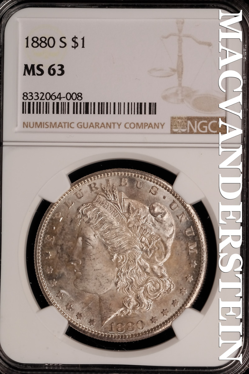 1885-O モルガン・ダラー S$1 NGC MS64 アメリカ 1ドル銀貨 モルガン