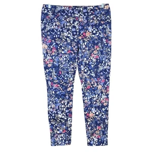Chicos Jegging Women’s 12 Regular Blue Floral Pull On Stretch Pants Pocket 36x28 - Picture 1 of 10