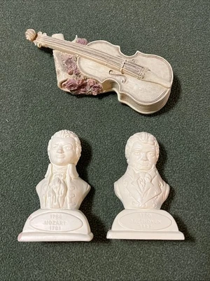 VTG Composer Pianist Conductor BEETHOVEN Mozart Mini Bust Figure Statue Music - Image 1 of 4