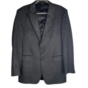 Jos A Bank 100% Cashmere Sport Coat Jacket Blazer Gray 3 Button Size 41 L Long - Picture 1 of 10