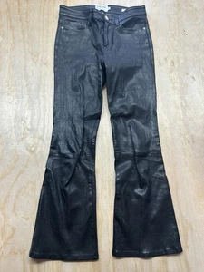 FRAME Lamb Leather Pants Black Le Crop Mini Boot 27 Gaga Concert 4 Classic Chic - Picture 1 of 6