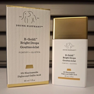 ~ NEW ~ DRUNK ELEPHANT B-GOLDI BRIGHT DROPS WITH 5% NIACINAMIDE, 30ml SERUM