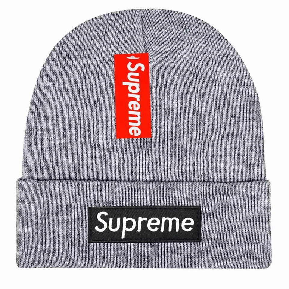 Gorro tejido clásico Supreme gris núcleo logotipo en caja gorra calavera adulto talla única Foto 1 de 1