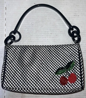 Bolso de Mano Inge Christopher Rojo/Blanco A Cuadros con Cono de Helado con Cuentas Nuevo con Etiquetas Foto 1 de 4