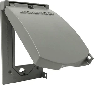 Sealproof 1-Gang Outdoor Outlet Cover Metal Weatherproof Gray UL - Picture 1 of 4