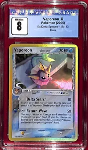 CGC 8 2005 Pokemon Ex Delta Species Holo Vaporeon #18 - Bild 1 von 2