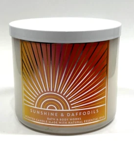 NEU 1 BATH & BODY WORKS SUNSHINE NARZISSEN DUFT 3-DOCHT GROSSE KERZE 14,5 UNZEN - Bild 1 von 4