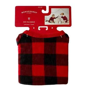 Wondershop Pet Pajamas Buffalo Check Black Red Dog Cat XS up to 10 LBS. NWT - Picture 1 of 5