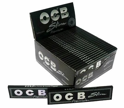 OCB PREMIUM BLACK KING SIZE Slim Smoking Cigarette Rolling Paper 1 5 10 25 50