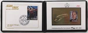 ST VINCENT STAR TREK CAPT PICARD 23kt GOLD FOIL STAMP & FDC '94 MNH SCI-FI SPACE - Picture 1 of 7