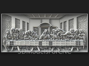 3D Model STL File for CNC Router Laser & 3D Printer The Last Supper 4
