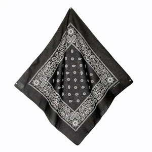 Schwarz Bandana Kerchief Biker Kopftuch Sport DuRag Trainman 22x22 Baumwolle - Bild 1 von 5