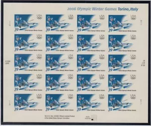 2006 Winter Olympics Turin Italy 39c Sc 3995 mint pane of 20 - Picture 1 of 1