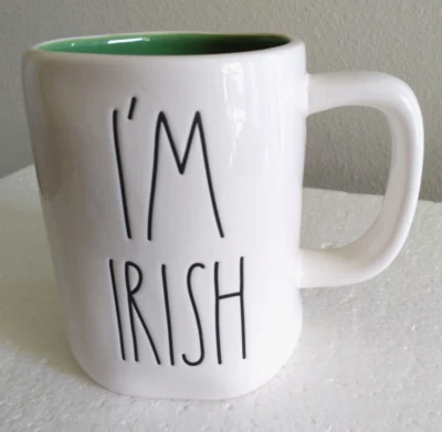 Magenta Rae Dunn Mug I'M IRISH  Artisan Collection coffe tea cup shamrock - Image 1 of 4