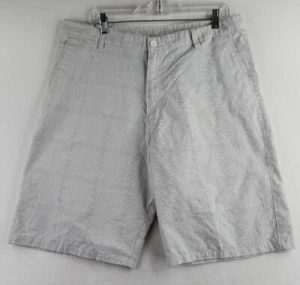 Burnside Mens 36 White Gray Check Casual Golf Shorts - Picture 1 of 7