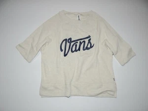 Vans Womens Dear Diary Crew Cropped Short Sleeve Fleece Sweatshirt Small $49 - Picture 1 of 4