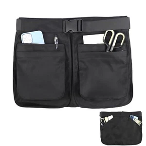 Reversible 5 Pockets Waitress Apron Adjustable Long Server Apron Zipper Pocke... - Picture 1 of 5