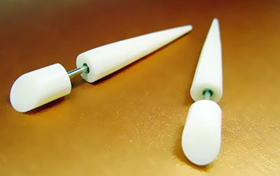 PAR DE 16g FALSO 2G HUESO RECTO EXPANSOR CONO Joyería Corporal  Foto 1 de 1