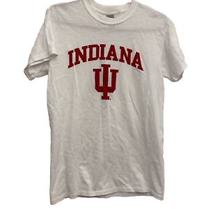 Indiana University Tee Shirt Size Small Red White Unisex Short Sleeve Gildan