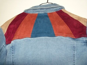 DG2 Diane Gilman Embellished Stretch Denim Jacket S NEW WITH COLORFUL BACK - Picture 1 of 11
