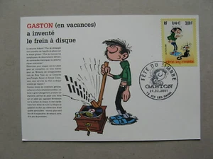 FRANCE, maxi card maximumcard 2001, comics Franquin, Gaston, Grammaphone - Picture 1 of 1