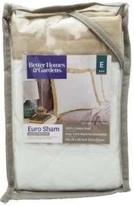 Euro Almohada Sham 30" x 30" Blanco Acolchado Mejores Hogares y Jardines Nuevo Precintado - Imagen 1 de 6