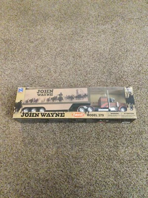 John Wayne Peterbilt Model 379 Semi Truck Trailer 1/32 Brown Cab - Image 1 of 4