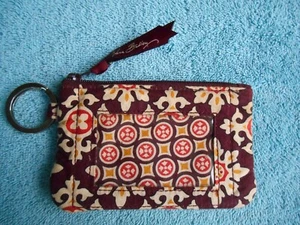 VERA BRADLEY 5" ZIPPERED KEYCHAIN WALLET MAROON - Picture 1 of 13