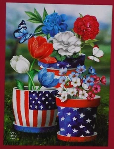 Dekorative Gartenflagge "Amerika in der Blüte" 18 Zoll x 12,5 Zoll - Bild 1 von 6