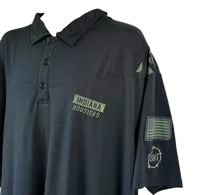 Colosseum Indiana Hoosiers Polo Shirt Mens 3XL Black Military OHT NCAA Short Slv - Image 1 of 4
