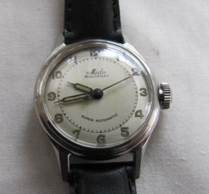 MIDO MLTFRT SUPERAUTO SS SCRBK WP MOD 717 BUMPER 17J 2TONE BULLSEYE DIAL WOMEN'S - Picture 1 of 11