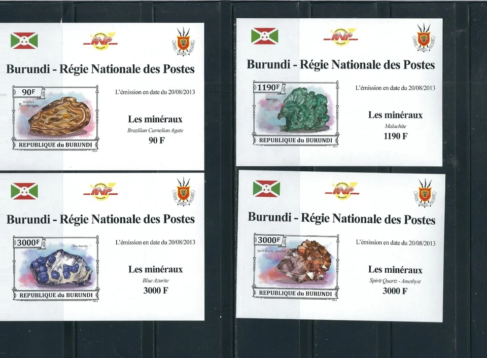 Burundi / Minerals , Souvenir Sheets ,  Imperforated  . MNH - Image 1 of 1