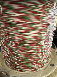 26 Gauge Striped Teflon Wire Mil16878 White/red/green Stranded 19/38 - Picture 1 of 3