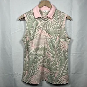 Lady Hagen golf polo tank donna taglia media rosa verde collo smanicato - Foto 1 di 6
