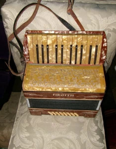 Antique Firottti Accordion, with Case, Great Collectible. Nice - Picture 1 of 18