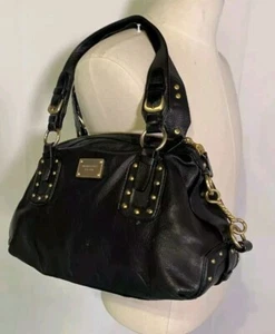 Michael Kors Black Studded Leather Zip Hobo Bag Purse Shoulder Bag Chain Y2K - Picture 1 of 9