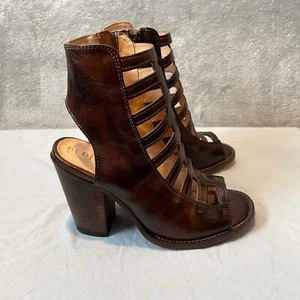 Bed Stu Occam Damen-Heels cognacbraun Leder zehenfrei Käfigabsatz Größe 6,5 - Bild 1 von 11