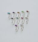 WHOLESALE 11PC 925 SOLID STERLING SILVER PURPLE AMETHYST MIX STONE RING LOT F400