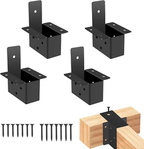 2X4 Pergola Brackets Kit (Actual: 1.6X3.6 Inch), 4 Pcs Pergola Post Top Rafter B - Picture 1 of 12