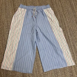 Skies Are Blue Red White Blue Wide Leg Cropped Pants Women’s 2XL - Picture 1 of 5