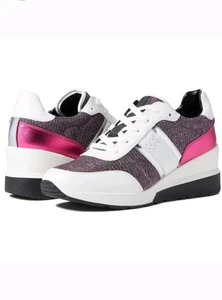 NIB Size 11 Michael Kors Mabel Sneakers Mesh Trainer Merlot Multi White Pink MK - Picture 1 of 8