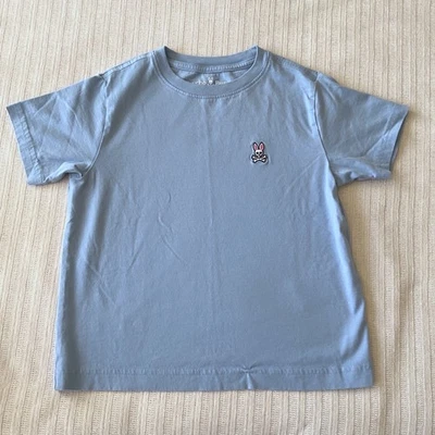 Psycho Bunny Boys 5/6 XS Blue Pima Cotton Short Sleeve Graphic T-Shirt - Image 1 of 4