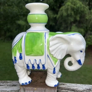 1 Fitz And Floyd F&F Porcelain Elephant Candle Holder 1970s Rare - Picture 1 of 15