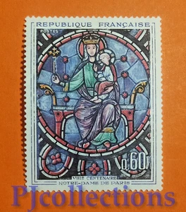 B61-FRANCIA -FRANCE 1964 OPERE D'ARTE - VETRATA DI NOTRE DAME 60c MNH - Foto 1 di 1