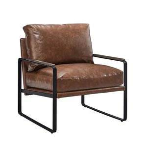 Mid Century Upholstered Accent Chair Retro Design Armchair with Metal Frame, ... - Picture 1 of 3