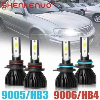 Para 2000-2006 Nissan Sentra B15 9005&9006 lâmpadas de faróis de LED feixe alto baixo - Imagem 1 de 4