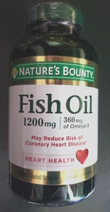 Natures Bounty - Fish Oil - 1200 mg - 200 Coated Softgels - Odor-less - 9/2026 - Picture 1 of 7